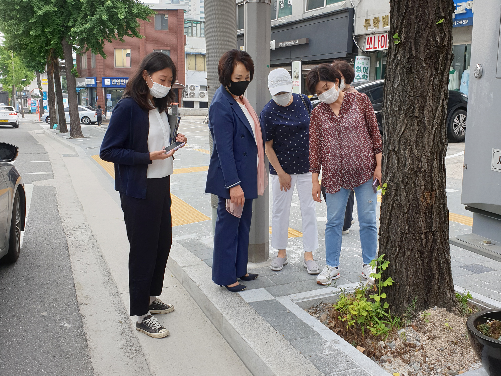 통일로 보도블록 공사 현장확인 1