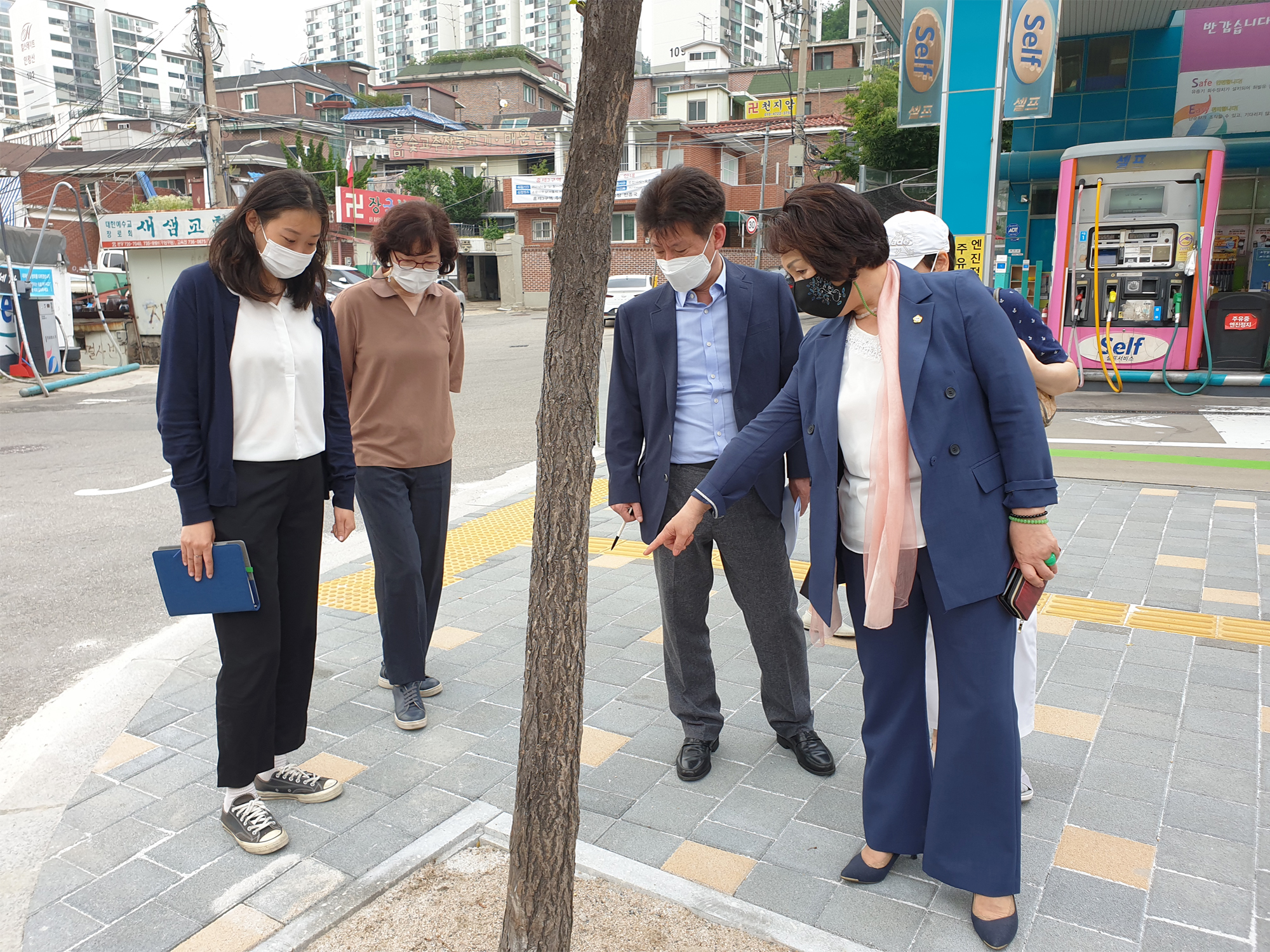 통일로 보도블록 공사 현장확인 4